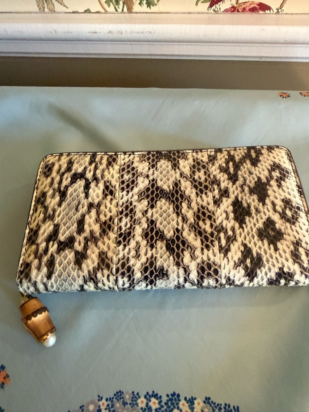 Gucci Python Zip Wallet in Black, Cream, Brown